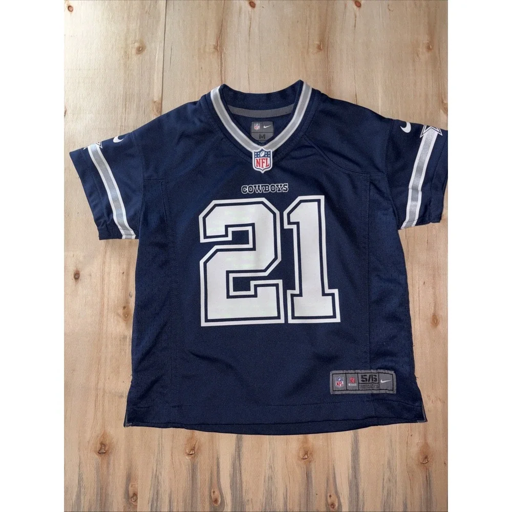 Nike Ezekiel Elliott Dallas Cowboys Sz M 5/6 Toddler Jersey Navy Kids Boys
